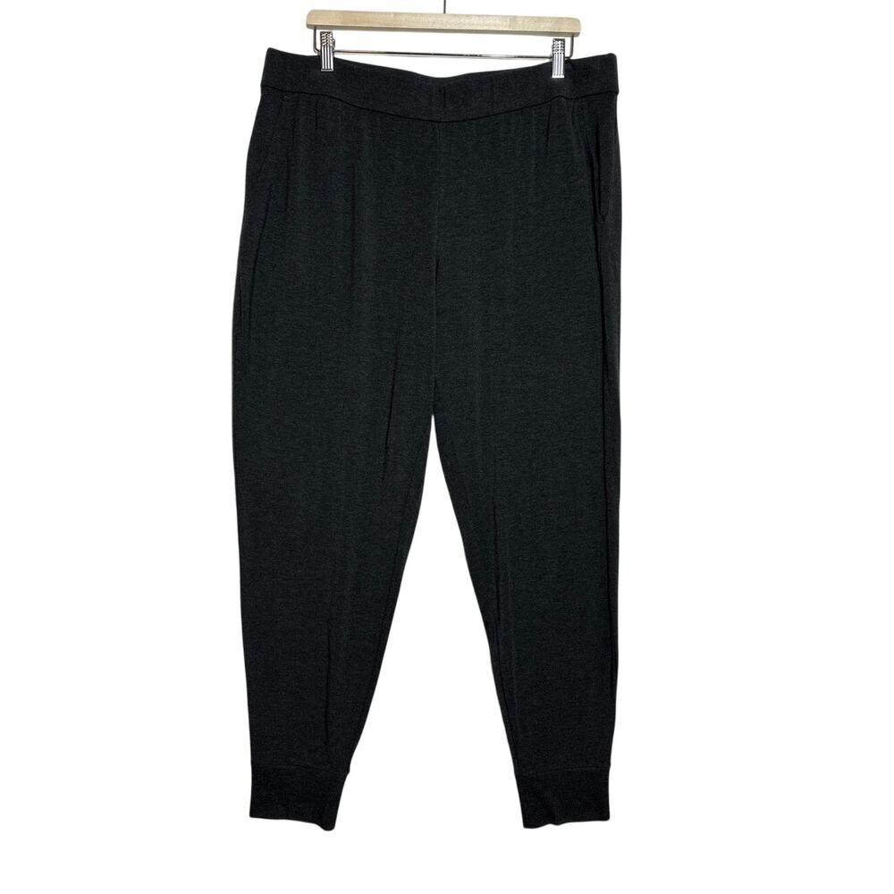 Eileen Fisher Tencel Lyocell Stretch Jogger Pants Black Sz L Pockets F17HTH